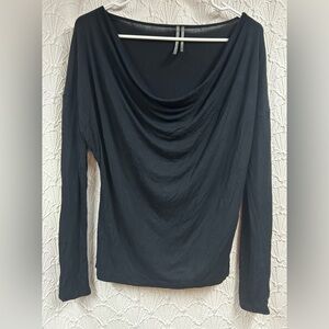 Anthropologie Medium Black Cowl Neck Top